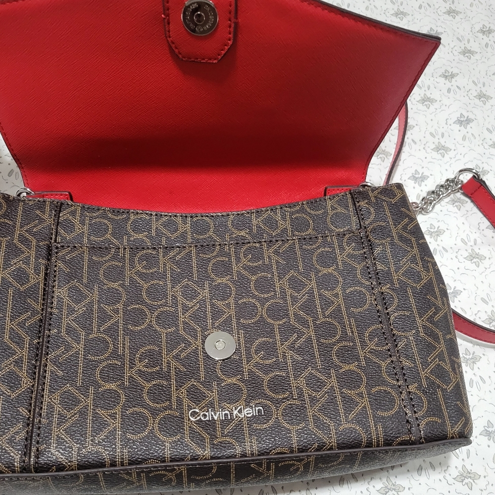 Calvin Klein Red Convertible Crossbody Satchel ❤️ - Picture 6 of 8